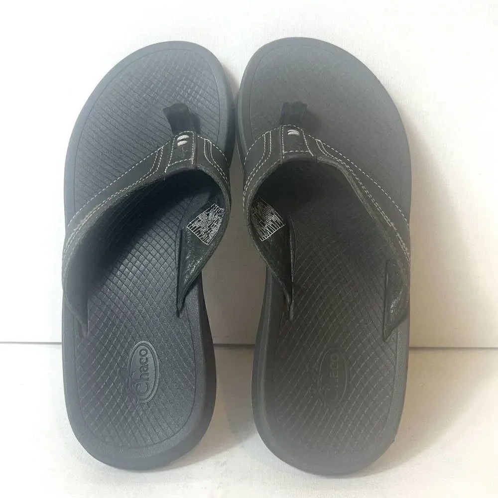 Chaco Classic Men's 8 Black Thong Summer Beach Sandals Slip On Casual Flip Flops